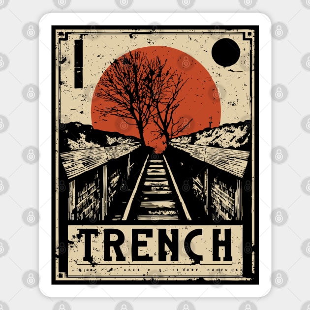 Trench Railway Brutalist Art Print Magnet by TuncGK